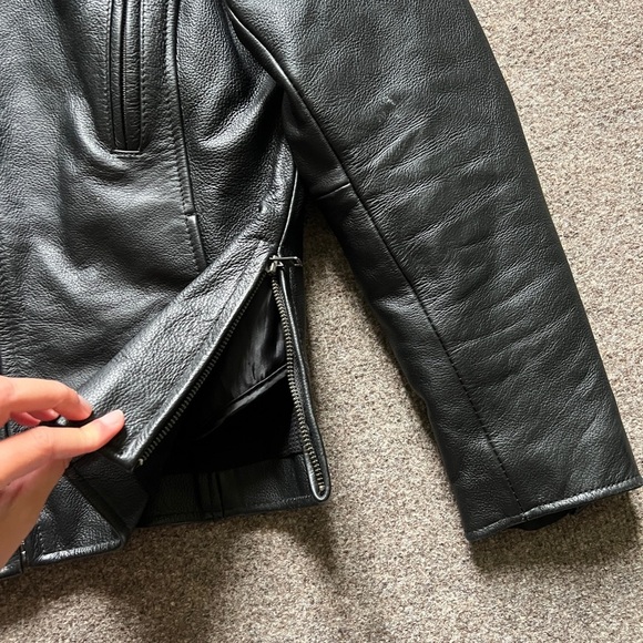 First Classics Black Leather Motorcycle Biker Jacket Women’s M Removable Lining - Picture 5 of 16